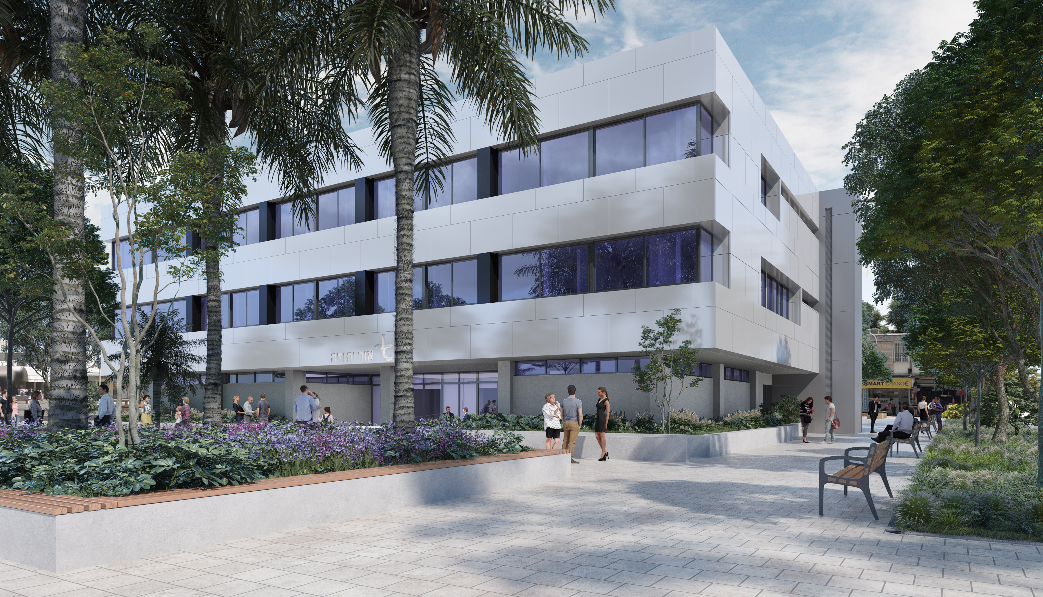 הדמיה של בניין העירייה אחרי השיפוץ 