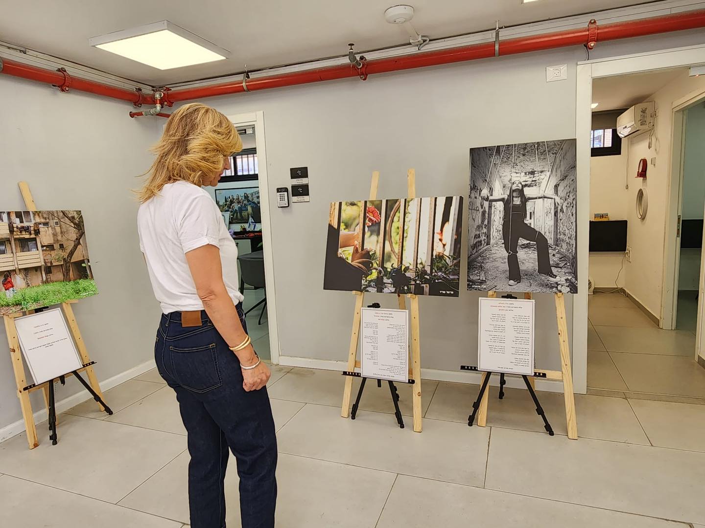 למעלה מ-20 צילומים שצולמו בהשראת שיר שכל צלמת התחברה לטקסט שלו באופן שבא לידי ביטוי בצילום מגובשים לתערוכה מרגשת ועוצמתית. יצירותיהן של הצלמות המוכשרות מוצגות על כנים מעץ, חלקם בליווי הטקסטים ובציון היוצרים.