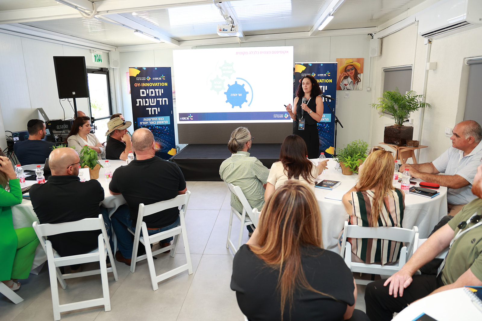 האירוע המשיך בהדגמת טכנולוגיות של חברות הזנק ישראליות למציאת פתרונות לאתגרים עירוניים ופיתוח מוצר מניב לרשות. חברת ELEVATION הציגה פתרון להכשרות ייעודיות למשרות טכנולוגיות בחברות באור יהודה במטרה לפתח תעסוקה איכותית בעיר. חברת AI INNOVATION הציגה פתרון לאגירת חשמל בטכנולוגיה שתאפשר לנו ליצר מקורות אנרגיה עצמאיים. חברת CITIZEN IMPACT התמקדה בסיוע למשפחות בניהול פיננסי חכם של משקי הבית בטכנולוגיה מתקדמת וחברת ROADSENSE בניטור מעברי חציה, חניות וכניסת רכבים לעיר עם חיישנים חכמים.