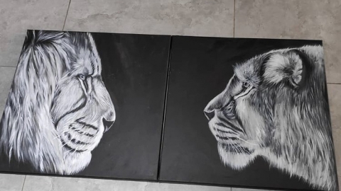 יסמין פיטוסי-אריה ולביאה בשחור לבן.jpg